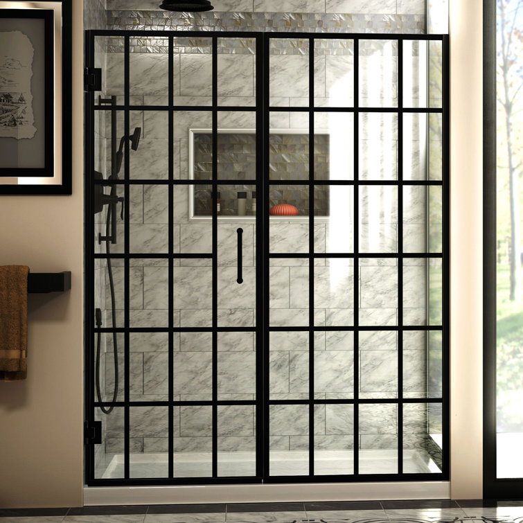 DreamLine Unidoor Toulon 58" W x 72" H Hinged Framed Shower Door with